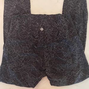Lulu lemon align black pants with grey floral 28”